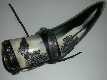 Buffalo horn container for sacred herbs - Cherokee - Oklahoma - USA early 21st century.